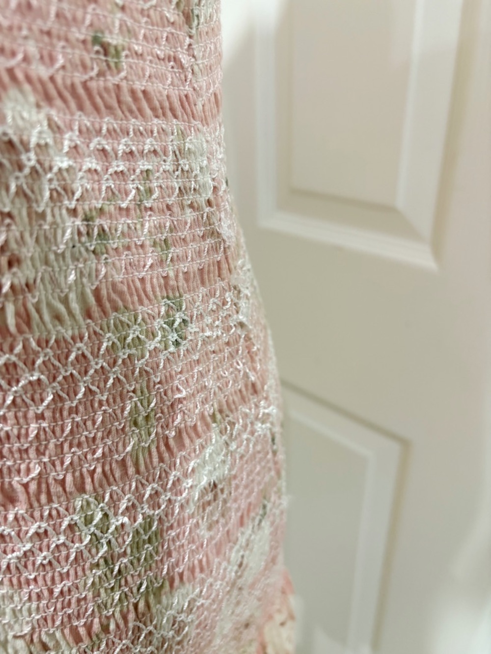 NWT LoveShackFancy Pink Norna Dress Ballet Pink Floral Tie-Shoulder Dress Large - Picture 10 of 11